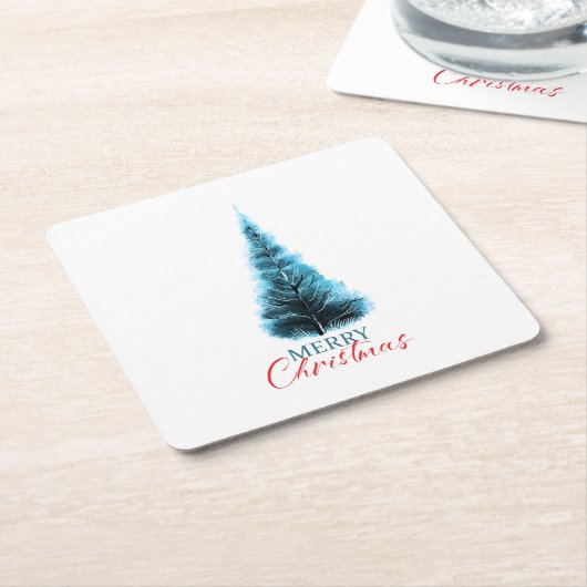 Merry Christmas pine tree Kartonnen Onderzetters (Schuin)