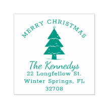 Merry Christmas Pine Tree Naam Retouradres