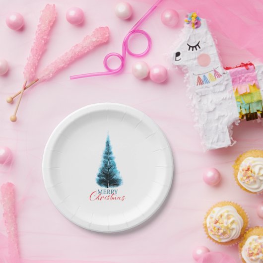 Merry Christmas pine tree Papieren Bordje (Feest)