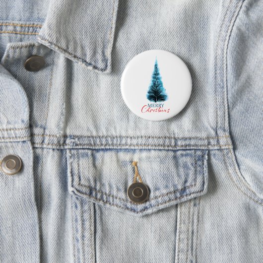 Merry Christmas pine tree Ronde Button 5,7 Cm (In situ)