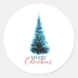 Merry Christmas pine tree Ronde Sticker