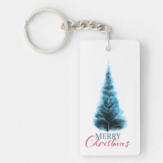 Merry Christmas pine tree Sleutelhanger (Voorkant)