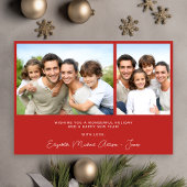 Merry Christmas Pine Tree Waterverf Foto Feestdagenkaart