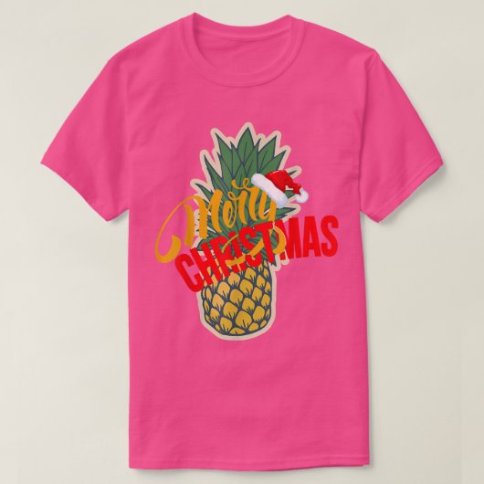 Merry Christmas Pineapple Adult Funny Christmas T-shirt (Design voorkant)