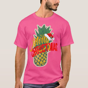 Merry Christmas Pineapple Adult Funny Christmas T-shirt