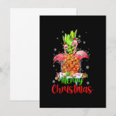 Merry Christmas Pineapple Flamingo Funny Xmas Kaart (Voorkant / Achterkant)