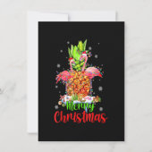 Merry Christmas Pineapple Flamingo Funny Xmas Kaart (Voorkant)