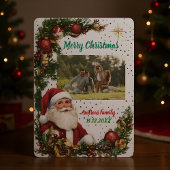 Merry Christmas Pineneedle Photo Feestdagenkaart