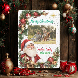 Merry Christmas Pineneedle Photo Feestdagenkaart