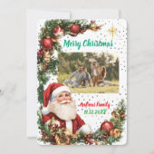 Merry Christmas Pineneedle Photo Feestdagenkaart (Voorkant)