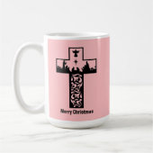 Merry Christmas Pink Cross | Geboorte Koffiemok (Links)