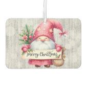 Merry Christmas Pink Gnome Glittery Luchtverfrisser (Achterkant)