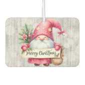 Merry Christmas Pink Gnome Glittery Luchtverfrisser (Voorkant)