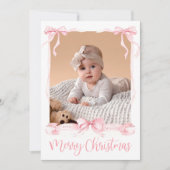 Merry Christmas pink Photo Card Feestdagenkaart (Voorkant)