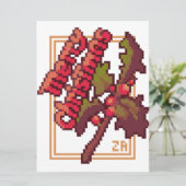 Merry Christmas pixel art Feestdagenkaart (Staand voorkant)