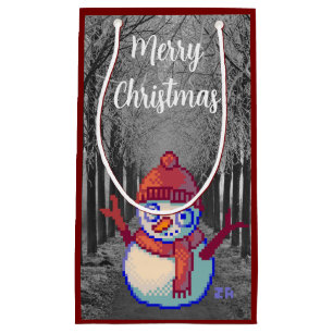 Merry Christmas pixelart, Pixel Art Klein Cadeauzakje