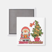 Merry Christmas Pixelart, Pixel Art Magneet (Voorkant / Achterkant)
