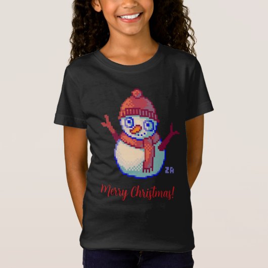 Merry Christmas, Pixelart, Pixel Art T-shirt (Voorkant)