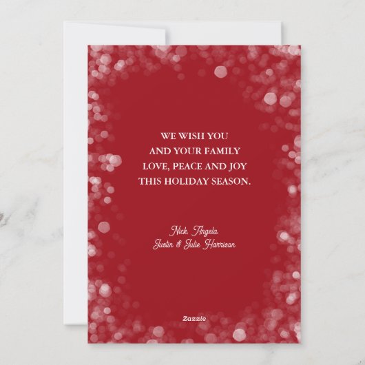 Merry Christmas Plaid 3 Photo Collage Feestdagenkaart (Achterkant)