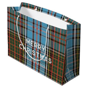 Merry Christmas Plaid Feestdagen Anderson Tartan Groot Cadeauzakje