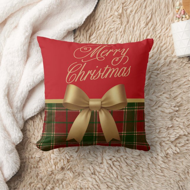 Merry Christmas Plaid Gift Kussen (Deken)