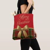 Merry Christmas Plaid Gift Tote Bag (Dichtbij)