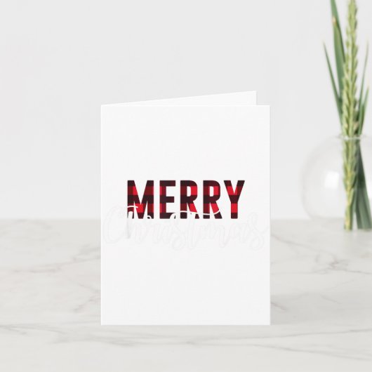 Merry Christmas Plaid Graphic Christmas Letter Pri Kaart (Voorkant)