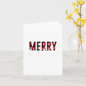 Merry Christmas Plaid Graphic Christmas Letter Pri Kaart (Gele Bloem)