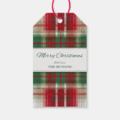 Merry Christmas Plaid Holiday Gift Tag Cadeaulabel (Achterkant)