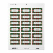 Merry Christmas Plaid Holiday Return Address Label (Full Sheet)