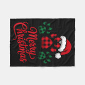 Merry Christmas Plaid Paw Pet Owners Holiday Dog L Fleece Deken (Voorkant (Horizontaal))