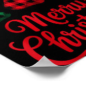 Merry Christmas Plaid Paw Pet Owners Holiday Dog L Poster (Hoek)