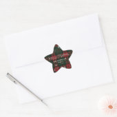 Merry Christmas Plaid Rustic Script Custom Ster Sticker (Envelop)