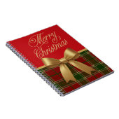 Merry Christmas Plaid Spiral Notebook Notitieboek (Rechterzijde)