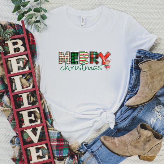 Merry Christmas Plaid Vrouwen Shirt