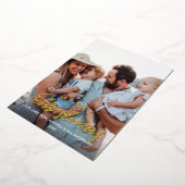 MERRY CHRISTMAS Plain Persoonlijke foto Folie Uitnodiging (Gedraaid)