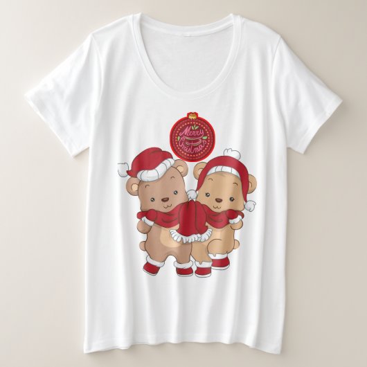 Merry Christmas Plus maat T-shirt ontwerp (Design voorkant)