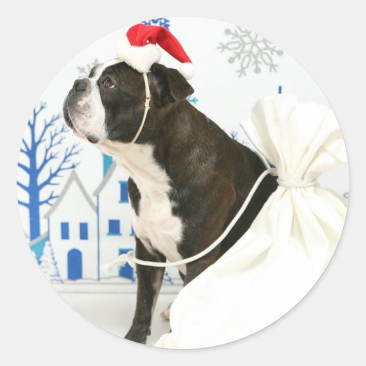 Merry Christmas,Pocky. Ronde Sticker (Voorkant)