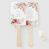 Merry Christmas Poinsettia Flower Holiday Handwaaier (Voorkant en achterkant)