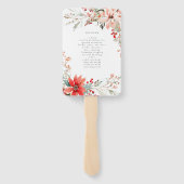 Merry Christmas Poinsettia Flower Holiday Handwaaier (Achterkant)