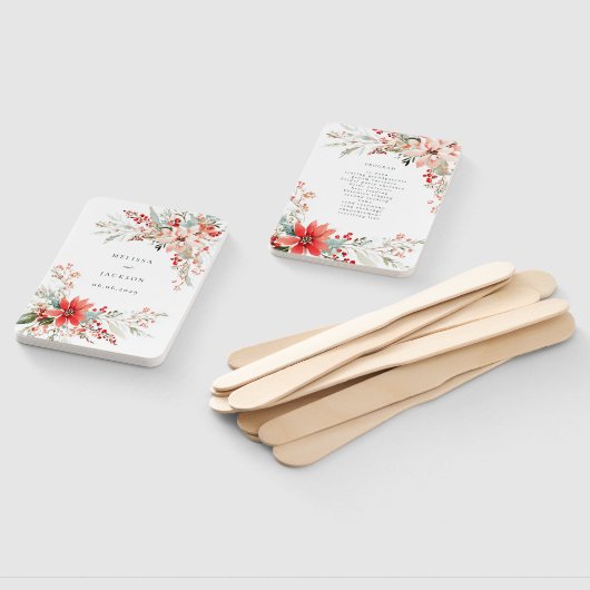 Merry Christmas Poinsettia Flower Holiday Handwaaier (Niet-gemonteerd)