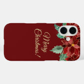 Merry Christmas Poinsettia iPhone Cases (Achterkant (horizontaal))