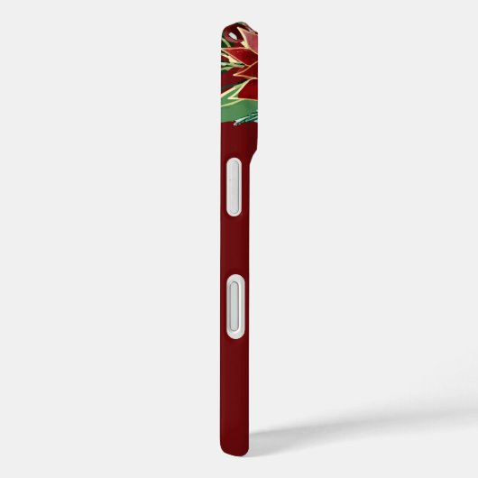 Merry Christmas Poinsettia iPhone Cases (Achterkant / Rechts)