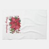 Merry Christmas Poinsettia Kitchen Towel Theedoek (Horizontaal)