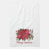 Merry Christmas Poinsettia Kitchen Towel Theedoek (Verticaal)