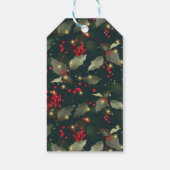 Merry Christmas Poinsettia krans cadeau label Cadeaulabel (Achterkant)