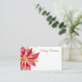 Merry Christmas Poinsettia Waterverf Place Card Plaatskaartje (Staand voorkant)