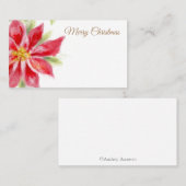 Merry Christmas Poinsettia Waterverf Place Card Plaatskaartje (Voorkant / Achterkant)