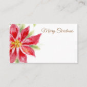 Merry Christmas Poinsettia Waterverf Place Card Plaatskaartje (Voorkant)