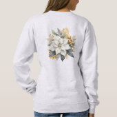 Merry Christmas Poinsettia White & Gold Sweatshirt (Achterkant)